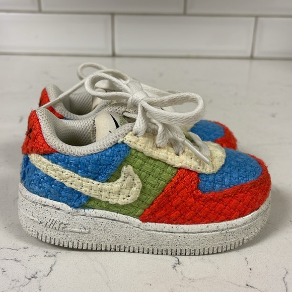 NIKE FORCE 1 LOW LV8 NEXT NATURE TD 'HEMP - MULTI' SIZE 6 C TODDLER DV2194 400 - Picture 14 of 16